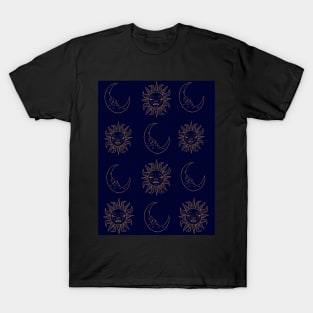 Sun and moon pattern print T-Shirt